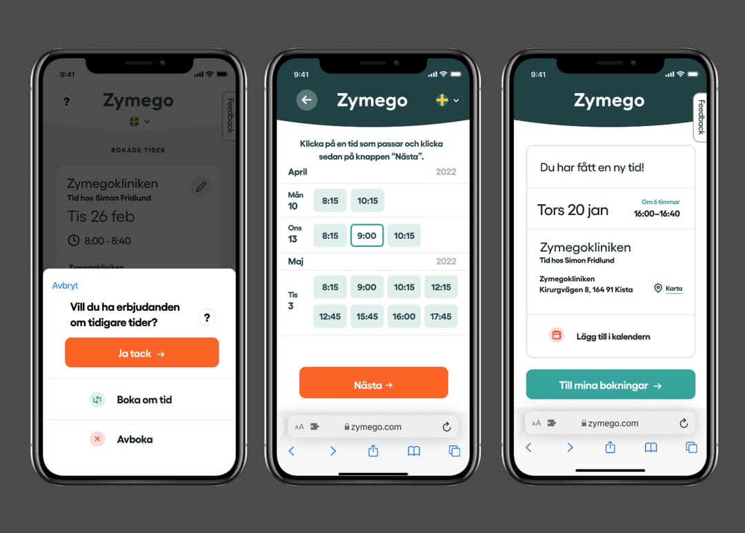 Instruktionsbild för ombokning på Zymego.